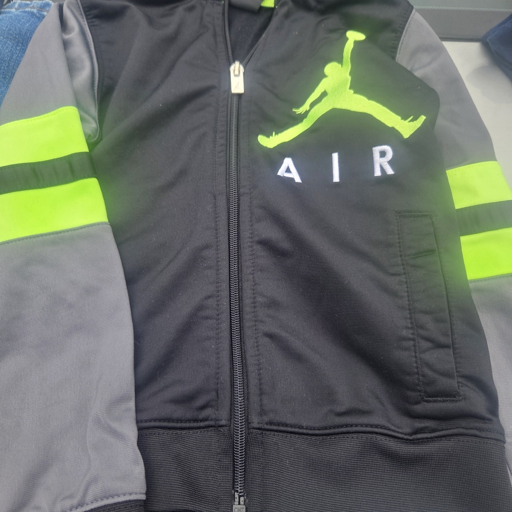 Kids Black and Gray Jacket with Neon Green Accents